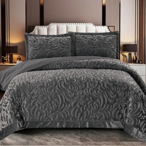 Quilted velvet bedspread throw - quilted,