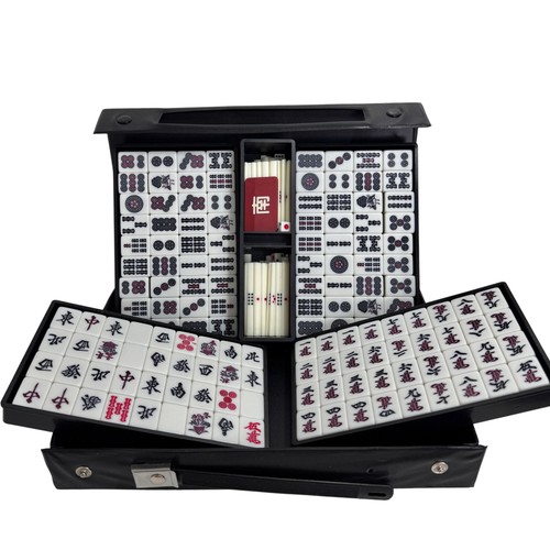 Vintage mahjong set with - mahjong,