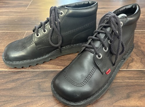Kickers black leather boots - black,