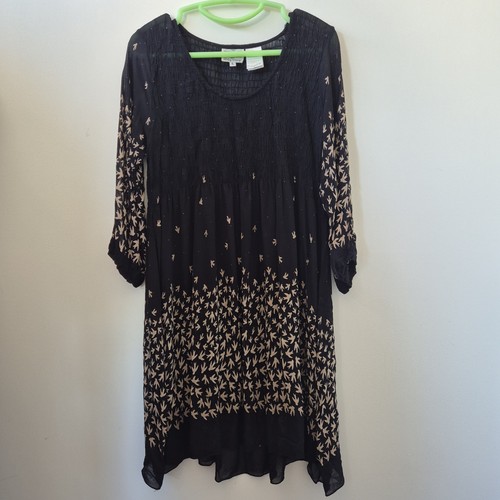 Black beige bird boho - , chic