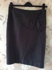 PENCIL SKIRT size 12 Tailored straight Wiggle DEBBIE SHUCHAT striped office work
