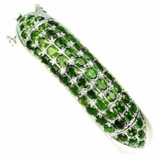 Silver Bangle Chrome Diopside