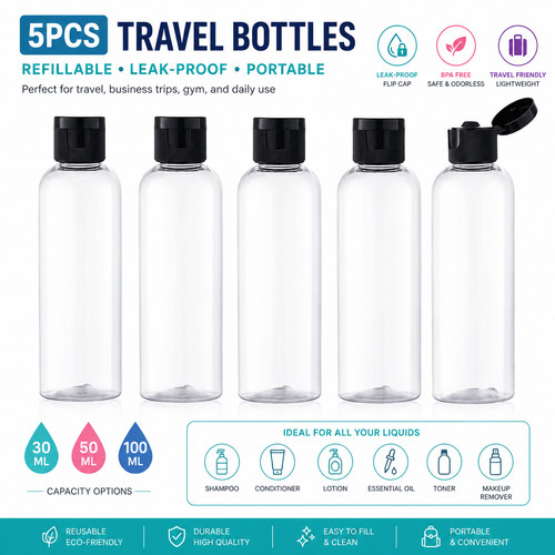 5pcs travel bottles - 5pcs,
