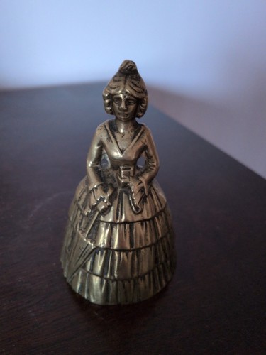 Vintage brass bell lady - brass, in