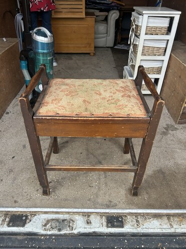 Vintage wooden storage stool - vintage,