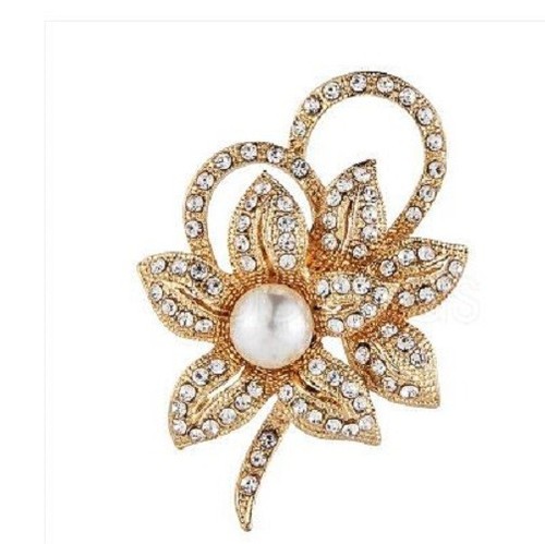 Gold tone flower - flower, bow
