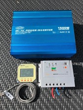 CarClever DC to AC 1500W  Pure Sine Inverter 230v, MPPT Controller, Meter