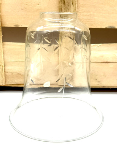 Vintage clear etched - etched, glass