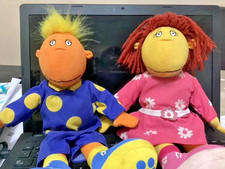 BBC CBeebies Tweenies 'Jake' & 'Fizz' Plush Soft Toys Pair 13inch  Vintage 1999