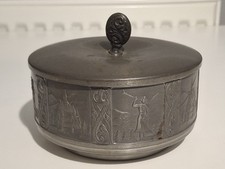 Vintage Pewter Lidded Bowl -
