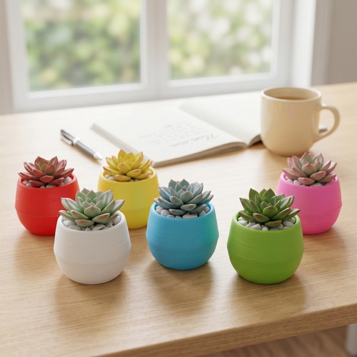 6pcs succulent plant pot - plant, round
