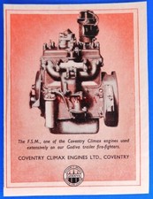 COVENTRY CLIMAX 'Godiva' Engines Wartime Advert #2 : Small WW2 1944 Print