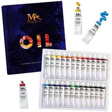 Mozart Artist Oil Paints. Pack of 24 X 12ml tubes highly pigmented colours.
