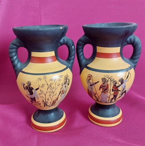 Pair stunning greek pottery - of,