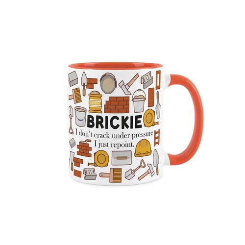 Brickie mug novelty orange - mug,
