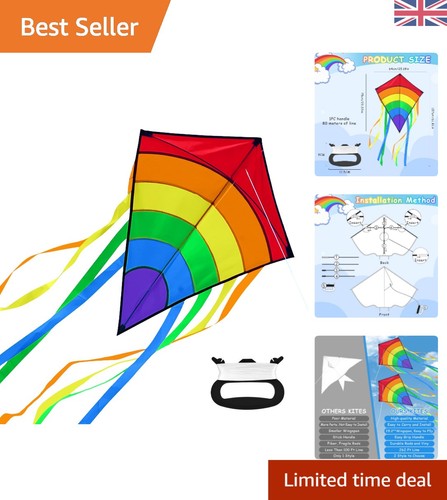 Fun and colorful rainbow kite - and,