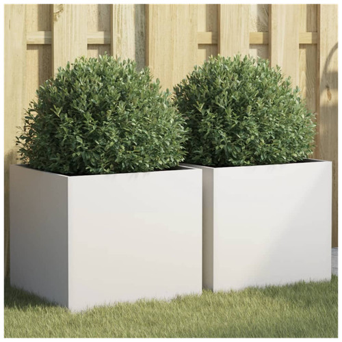 Planter box white galvanised - white,