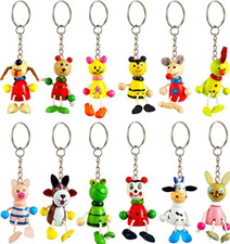 Wooden KeyChains Cute Animal KeyRings Party small Novelty gift dog Cat BEE light