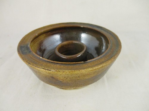 Steventon brown pottery candle - steventon,
