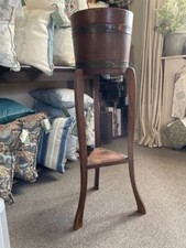Coopered mahogany jardiniere plant stand