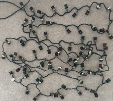 Set Of 80 Vintage Christmas Tree Lights Victorian Lantern Shaped Tested Working