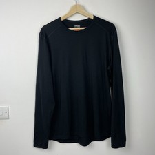 Icebreaker 200 Merino Base Layer Mens Large Black Hiking Walking Outdoor Wool