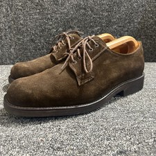 Grenson Footmaster Shoes Mens UK 7.5 Green Suede Leather England