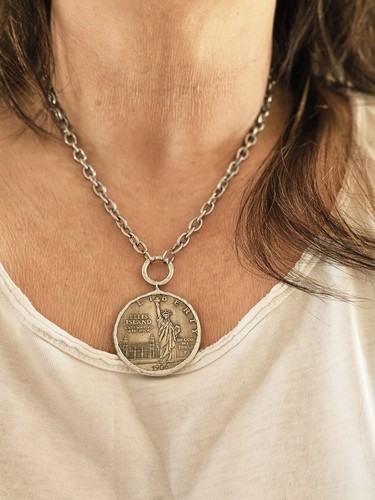Vintage liberty coin necklace - liberty,