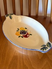Poole Pottery Dorset Fruits Handled Dish Cooking Dish Spongeware