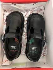 KICKERS GIRL’S KICK T BAR BLACK SCHOOL SHOES SIZE 11 CHILD - USED/WORN ONCE