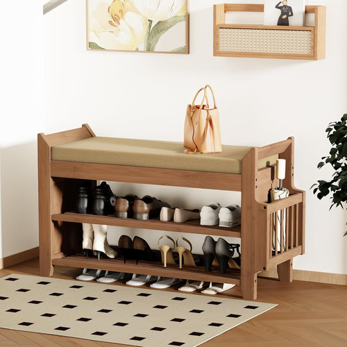 Bamboo storage bench with - 39",