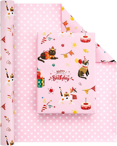 Roll cat birthday wrapping - 1,