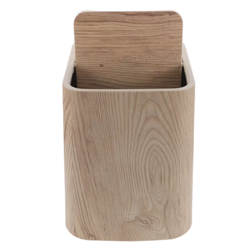 Wood grain garbage can - wood,