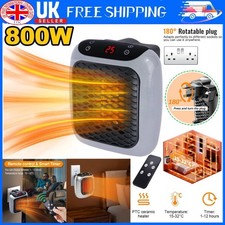 Portable Remote Electric Space Heater Low Energy Ceramic Fast 800W Heating Fan