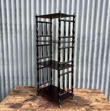 Antique 4 Tier Late Victorian Whatnot Etagere Open Shelving Unit Mahogany 