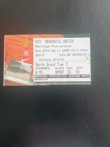 Ticket stub for manchester - stub,