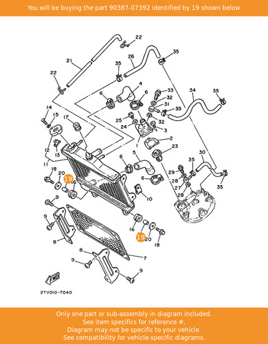 Yamaha collar 90387 07392 - collar,, oem