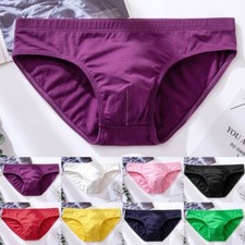 Mens Briefs Bulge Pouch Underpants Stretch Low Rise Cotton Underwear Lingerie