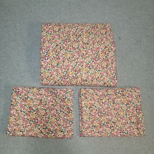 OPAL HOUSE JUNGALOW Orange Pink Floral Print (3P) FULL Flat Sheet 2 Pillowcases