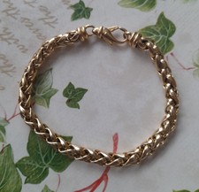 9 Carat Gold 8" Spiga Chain Bracelet 11.2g 6mm wide