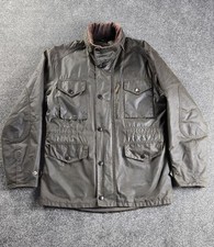 Barbour Sapper Wax Jacket Green brown Sylkoil Finish Fresh Waxed Mens Small