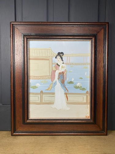 Vintage geisha girl floral - vintage,