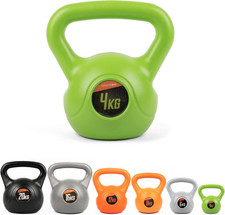 Vinyl Kettlebell Weight – 4Kg, 6Kg, 8Kg, 12Kg, 16Kg or 20Kg Free Weight for Home