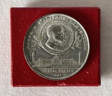 Antique 1901 Metal NAVAL & MILITARY EXHIBITION CRYSTAL PALACE Medal Medallion