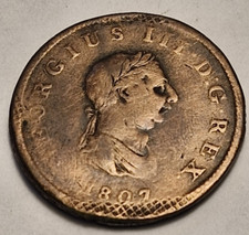 George III 1807 Double headed Coin Cheaters Antique Magicians coin set prop