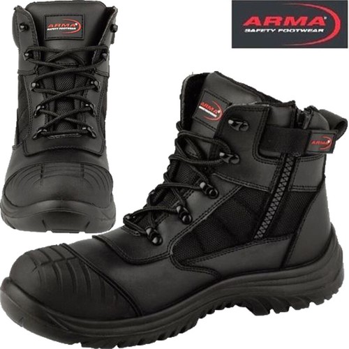 Mens arma leather - steel, toe