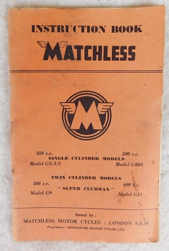 Matchless motorcycle book - matchless,