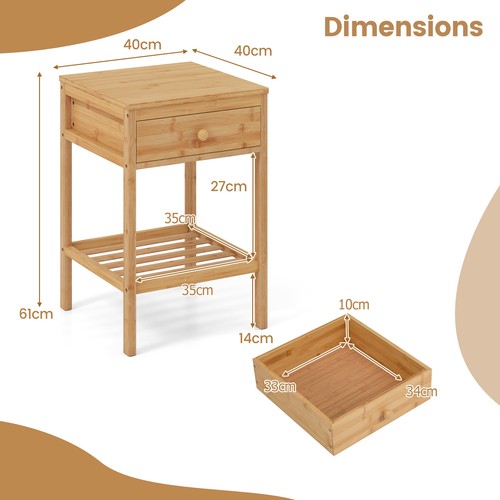 Set bamboo nightstand - 2,