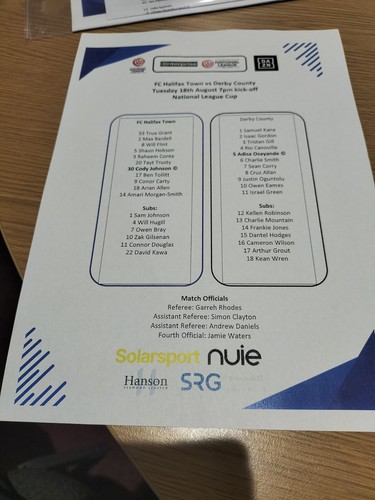 Halifax town derby county - halifax,