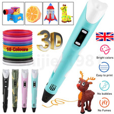 3D Printing Pen Set Doodle PLA Filament Printer Drawing 10 Colours Gift For Kids